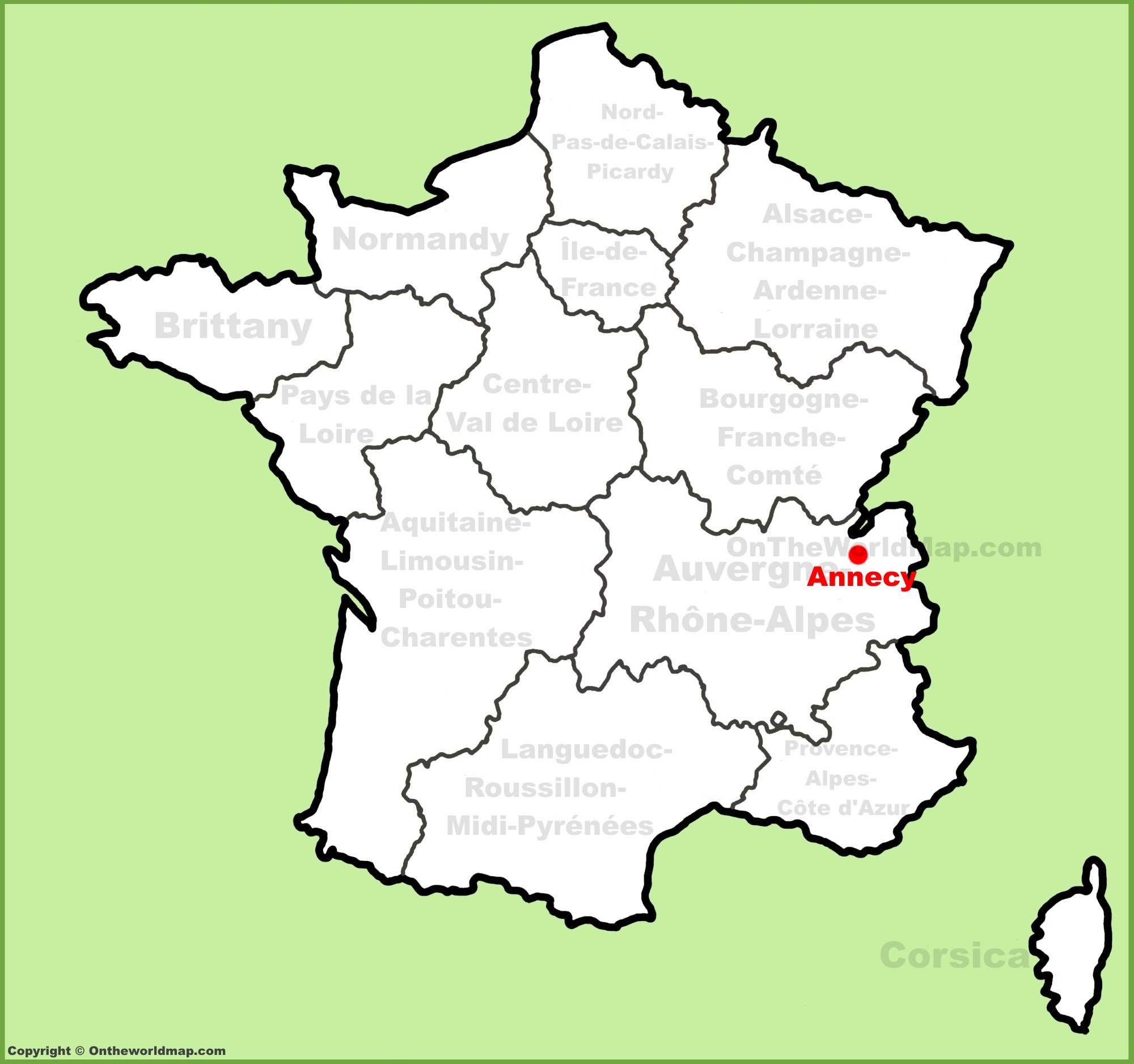 Map Of Annecy France Annecy location on the France map
