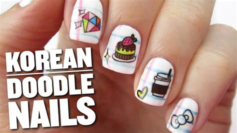 korean doodle nail art youtube