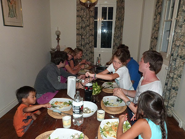dîner de pâtes aux coques