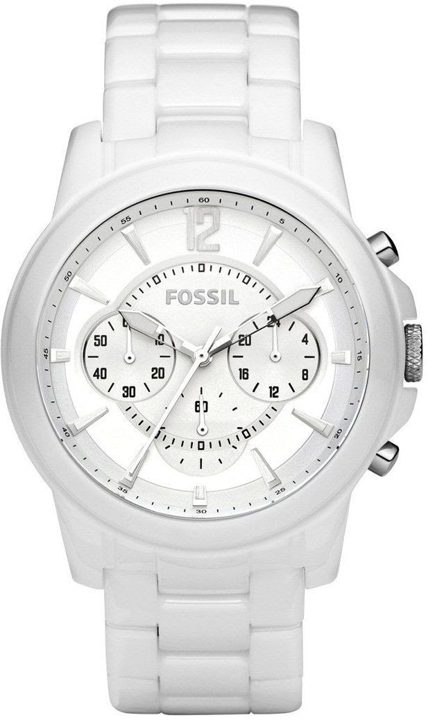 Fossil Grant Chronograph Ceramic Watch - White CE5012