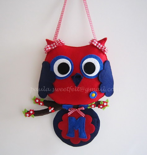 ♥♥♥ Corujinha vermelhinha... by sweetfelt \ ideias em feltro