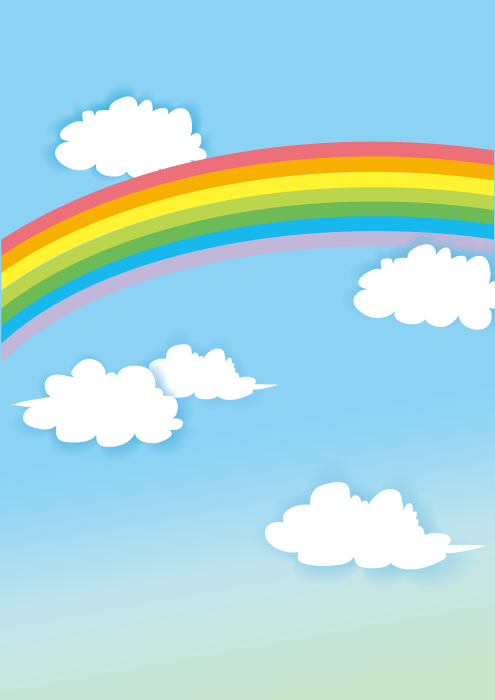 フリーイラスト 虹と雲の空の風景でアハ体験 Gahag 著作権フリー