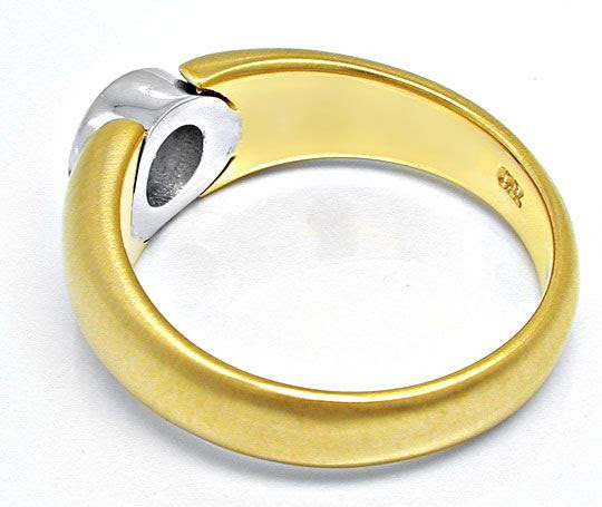 Original-Foto 3, BRILLANT-SOLITÄR-BAND-RING BICOLOR 18K RIVER LUXUS! NEU