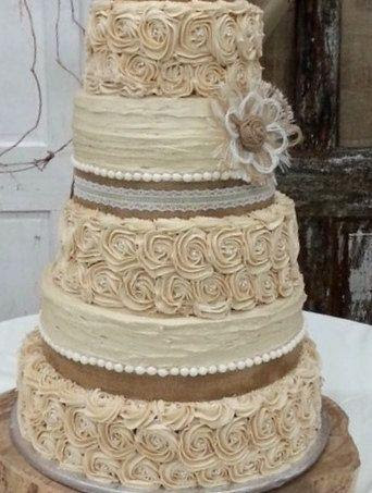 Rustic Wedding Cake Burlap Flower Farmhouse Southern Rustic Wedding Cake Burlap Flower Farmhouse Southern