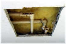 burst plastic pipe