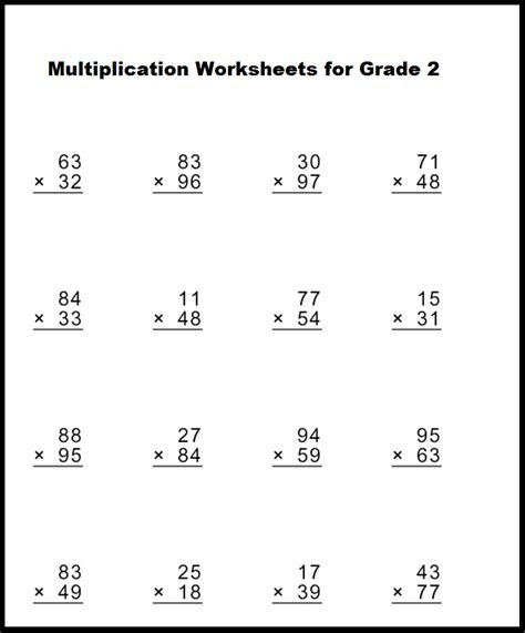  multiplication worksheets for grade 2 pdf the multiplication table