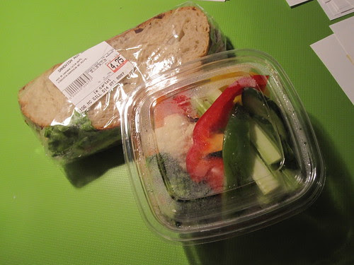 Egg sandwich ($4.75) and crudité ($4) from Cartet