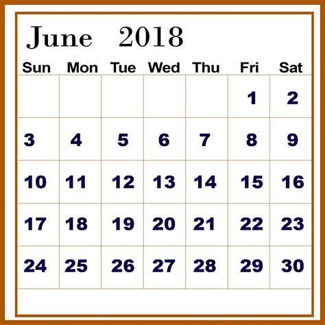  june 2018 printable calendar printable word searches