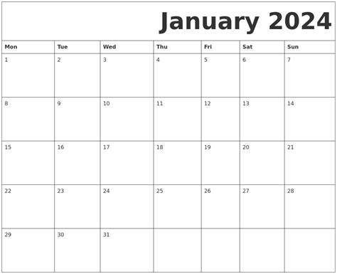Free printable january 2024 calendar pages. january 2024 free printable calendar