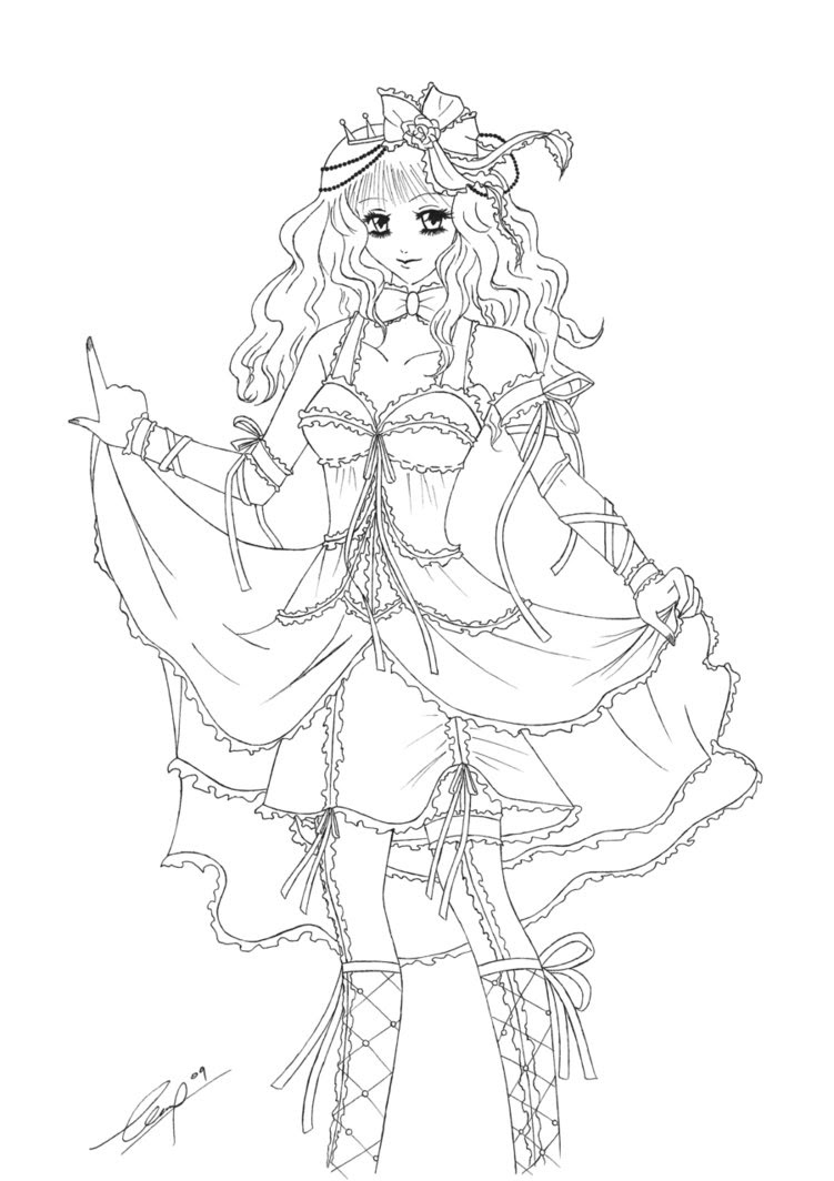 Coloriage manga princesse à imprimer