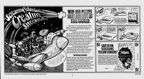 Screaming Yellow Zonkers Ad -1983