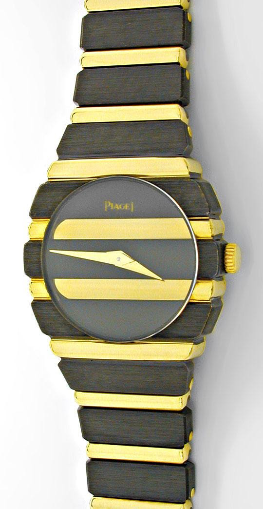 Originalfoto PIAGET POLO DAMEN GOLD TEILS SCHWARZ-RHODINIERT 12.300€