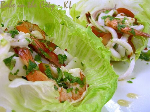 Thai Seafood Salad with Zesty Kasturi Lime, Lemongrass and Extra Virgin Olive Oil Dressing