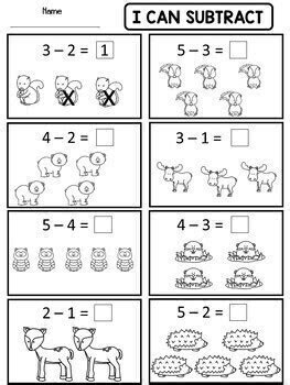 kindergarten addition and subtraction worksheets by danas wonderland