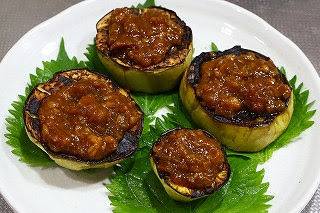 白ナスのステーキ 味噌ダレで