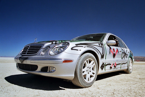 Mercedes Vs Spray Paint at Burning Man