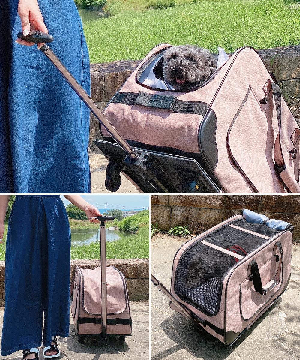 再再販 Sunruck サンルック ペットキャリー バッグ キャリーカート キャスター付き 小型犬 中型犬 手提げ可 ペット用キャリーカート ペットバッグ キャリーバッグ ペットカート ペットキャリーカート 犬 猫 動物 小型犬 中型犬 メッシュ 通気性 犬用品