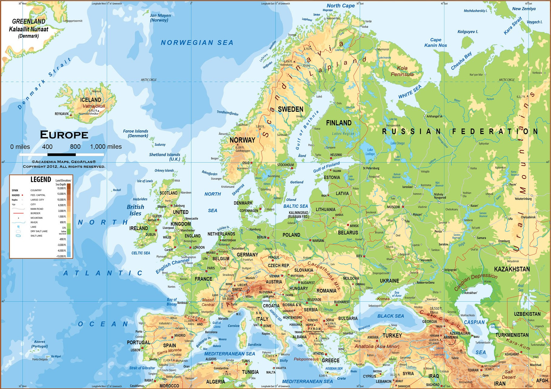 Europa Carta Fisica E Politica