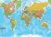 Dominican Republic on a World Wall Map