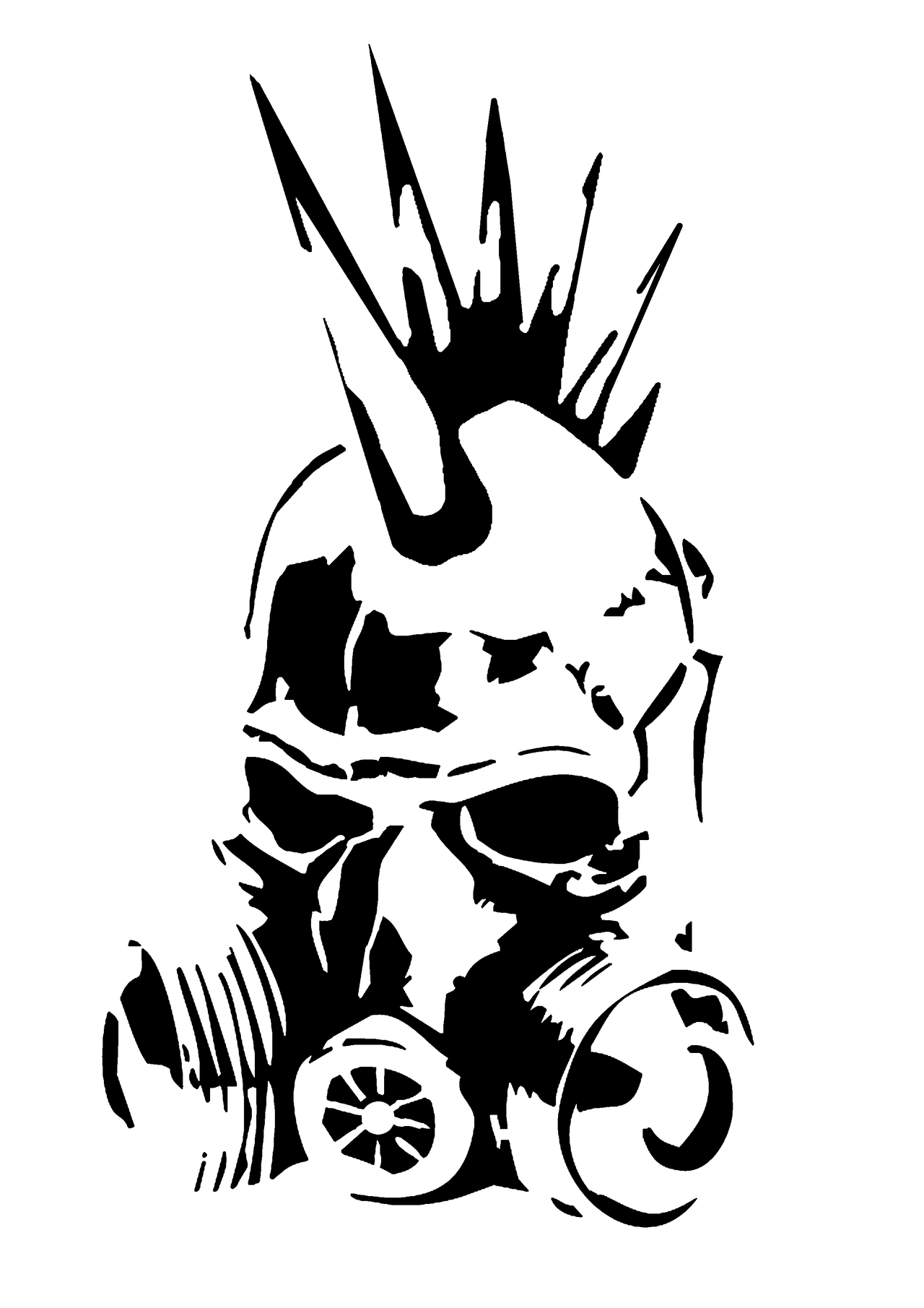 punk gas mask stencil by skayp on deviantart