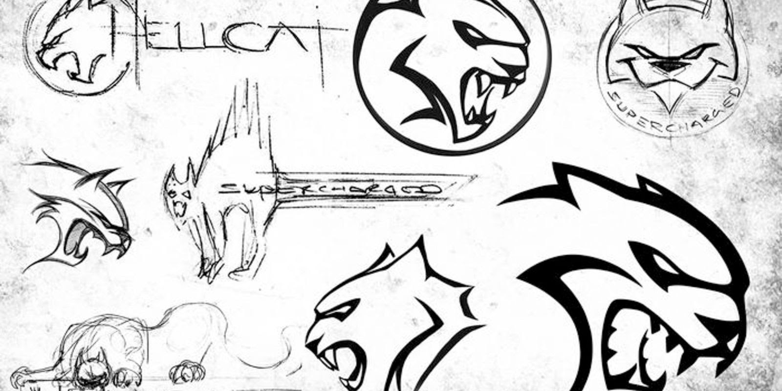 The Sketches That Evolved Into The Dodge Hellcat Logo