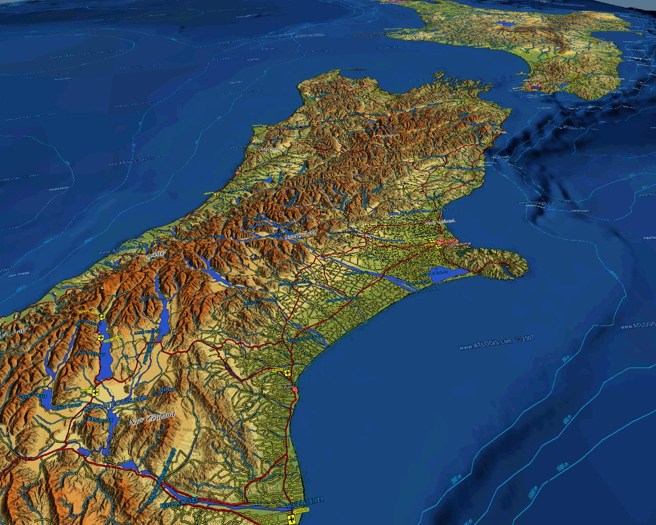New Zealand Satellite Map