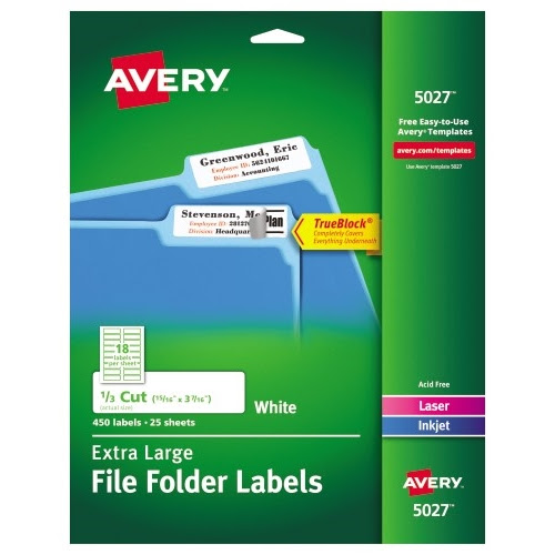 Avery Extra-Large File Folder Labels, Permanent Adhesive, 15 ...