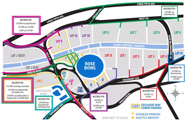 Rose Bowl Parking Lot Map Football Parking Page   UCLA