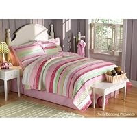 Annas Ruffle Pink Full / Queen Quilt with 2 Pillow Shams