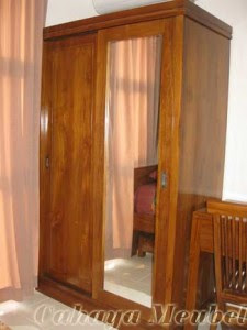  Lemari  Pakaian  2  Pintu  Sliding  Jati  Lemari  Pakaian  