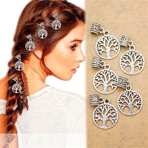 viking tree  life yggdrasil dreadlock bead braid hair accessories