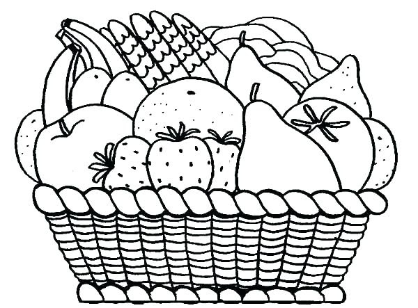 Vegetable Basket Coloring Pages at Free