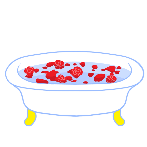 薔薇風呂のイラスト かわいいフリー素材が無料のイラストレイン