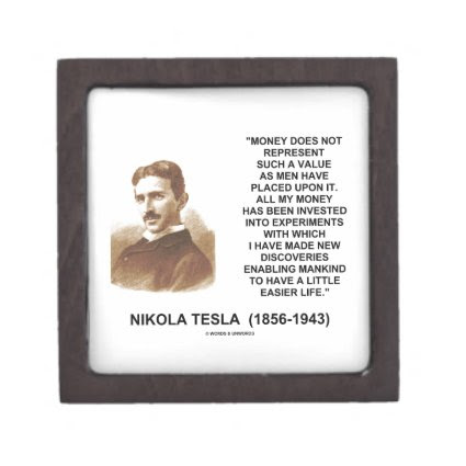 Nikola Tesla Money Value Discoveries Easier Life Premium Jewelry Box
