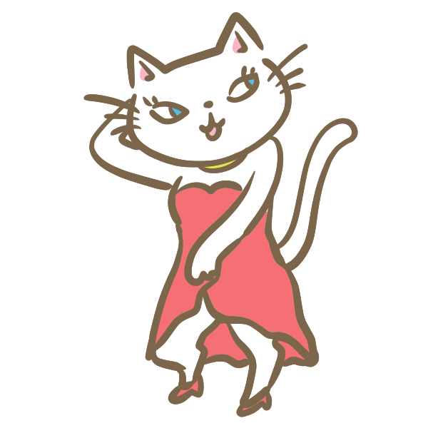 猫のキャバ嬢のイラスト かわいいフリー素材が無料のイラストレイン