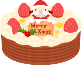 いちごとチョコのクリスマスケーキの無料ベクターイラスト素材 Picaboo ピカブー 無料ベクターイラスト素材