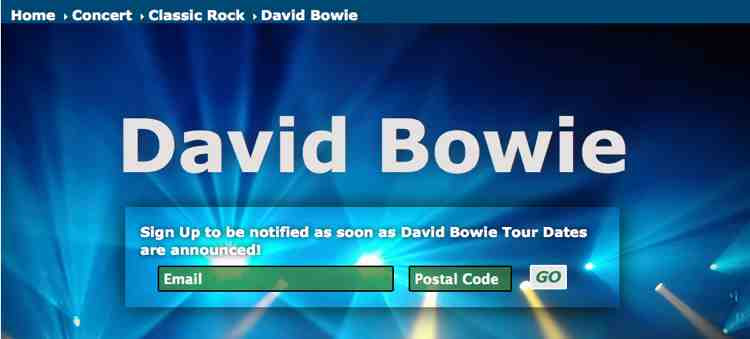 David Bowie Concert Tickets 2013