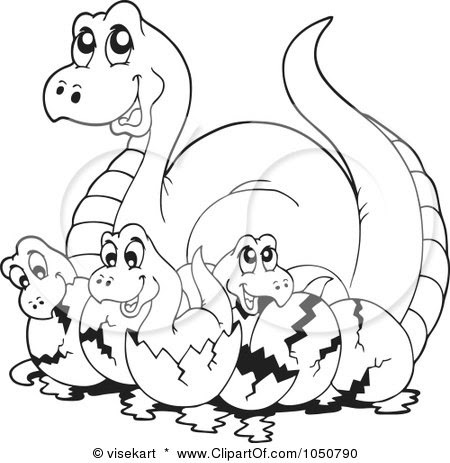 Dinosaur Coloring Sheets on Coloring Page Of A Dinosaur With Hatchlings