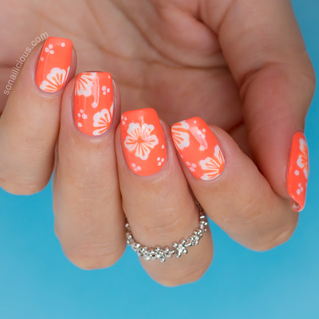 Hawaiian Flower Nail Art Tutorial