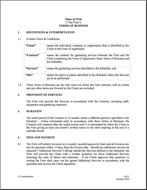 Maintenance contract agreement - Free Printable Documents