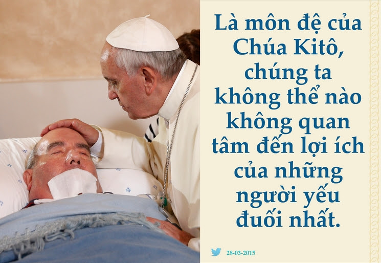 Tweet của Giáo hoàng Phanxicô 28-03-2015