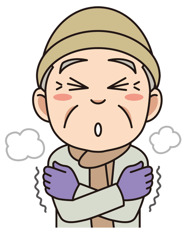 寒さに震えるお年寄り 無料イラスト素材 イラスト素材図鑑