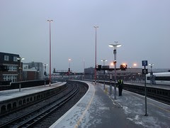 London Bridge platform 4 in the Snow