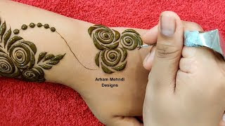 Download Lagu Stylish And Beautiful Arabic Mehndi Design Easy Mehndi Design For Hand Arham Mehndi Designs Mp3