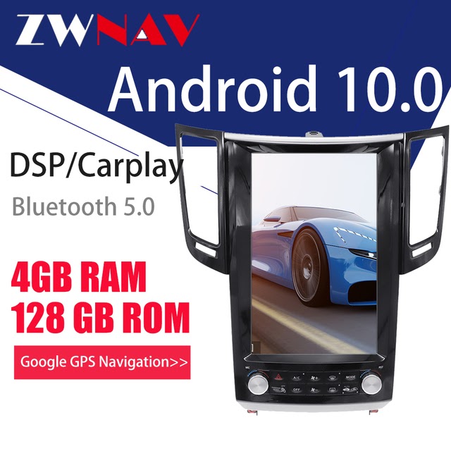 Discount ZWNAV 4G128G PX6 Android 10 Tesla Style Car GPS Navigation Player for Infiniti FX FX25 FX35 FX37 qx70 radio tape recorder