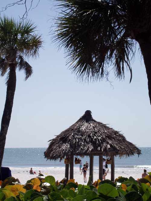 tiki hut on Gulf of Mexico, St. Pete Beach, Florida