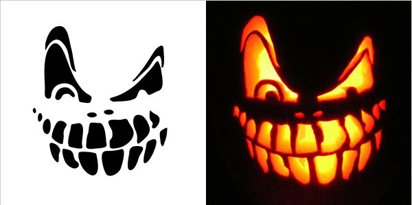 Halloween scary pumpkin carving stencils Free vector in Adobe