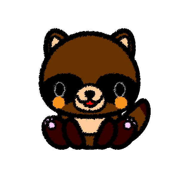 手書き風でかわいいたぬきの無料イラスト 商用フリー オイデ43