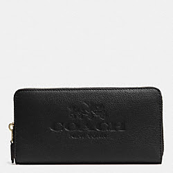 PEBBLE LEATHER ACCORDION ZIP WALLET - COACH f52251 - LIGHT GOLD/BLACK