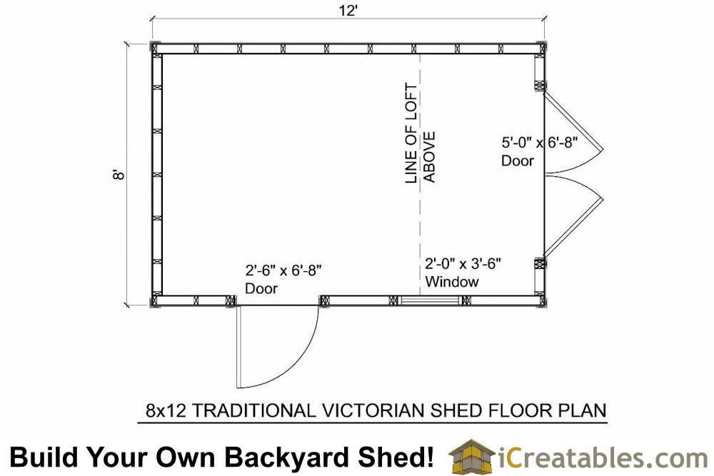 8x12 Traditional Victorian Backyard Shed Plans ...